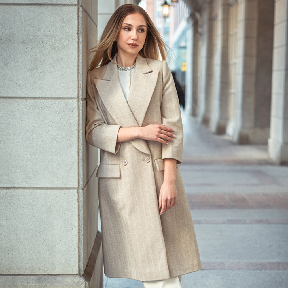 Women's Feather Form Over Coat (KNT-65|1662)       