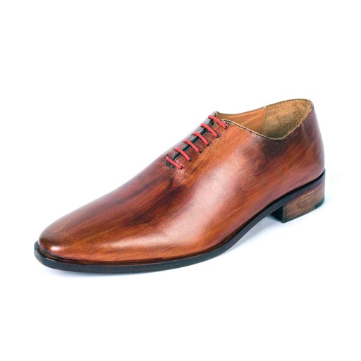 [UNI-2322] Brown Patent Leather Whole Cut Oxford (UENT-MW-13|MIS/1)